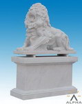 Carved Stone Lions Sculpture