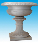 Carved Stone Vase for Garden